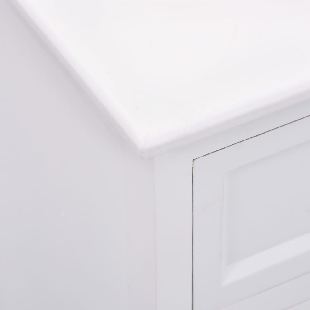 vidaXL Nočný stolík, biely 40x30x50 cm, drevo paulovnie