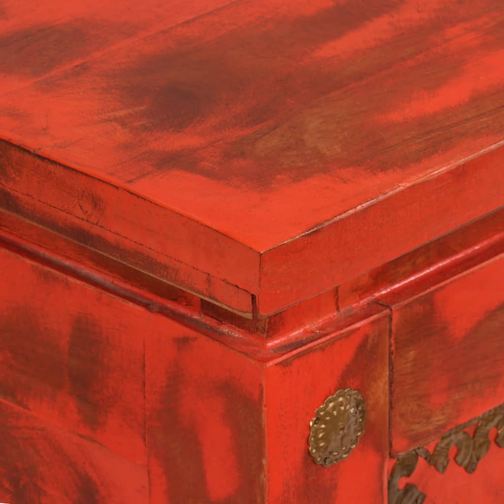 vidaXL Úložná truhlica masívne mangovníkové drevo 101x39x42 cm červená
