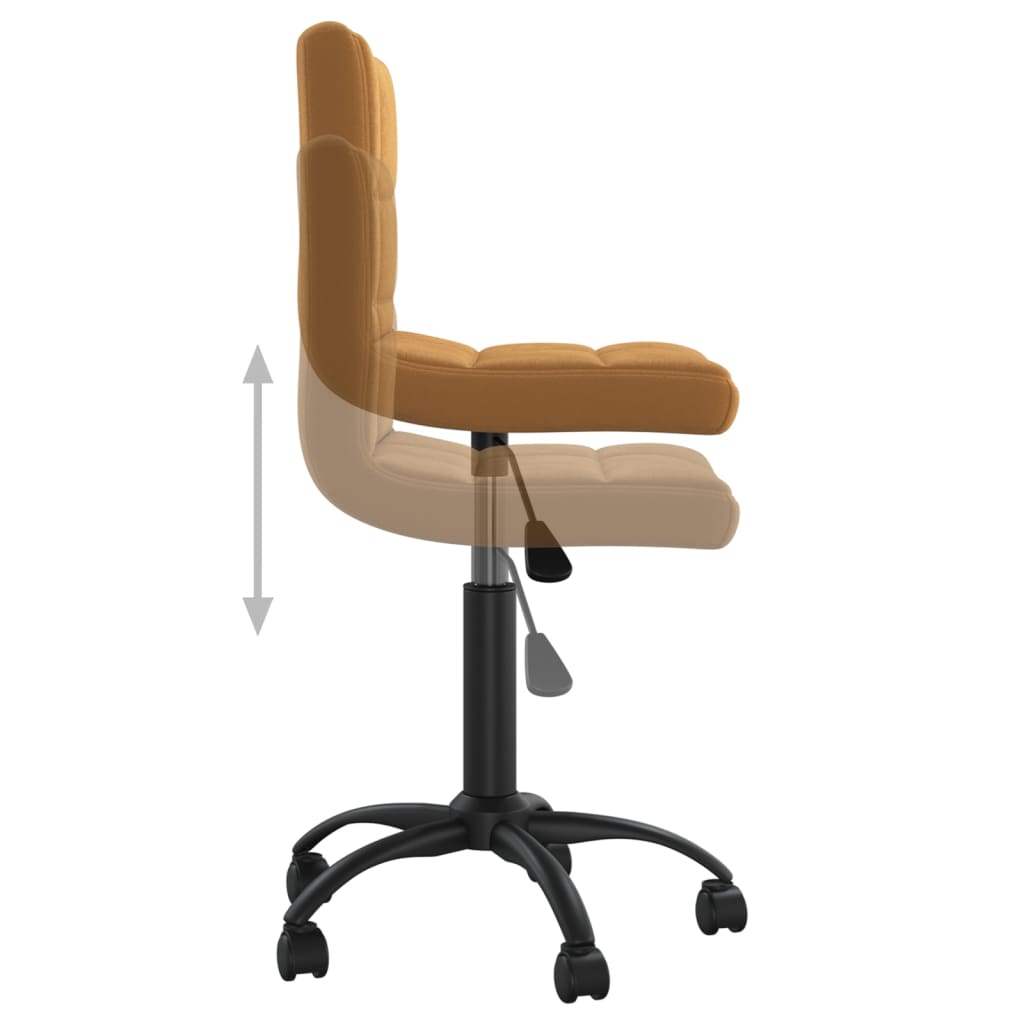 vidaXL Otočná kancelárska stolička hnedá zamatová