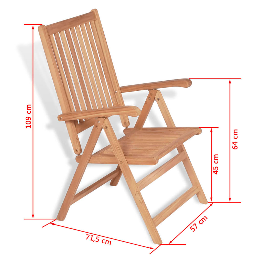 vidaXL 9-dielna záhradná jedálenská súprava so skladacími stoličkami teakové drevo