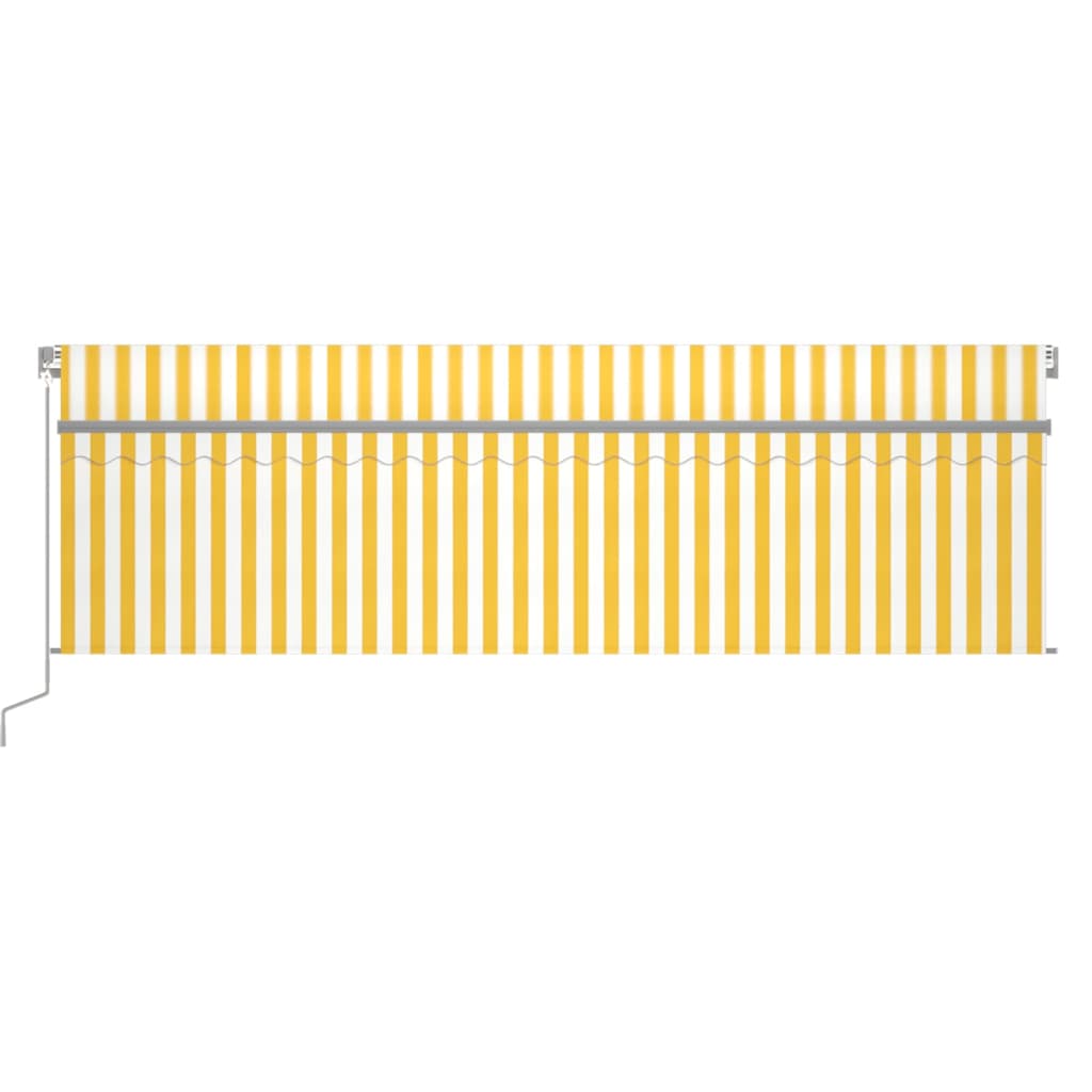 vidaXL Ručne zaťahovacia markíza s tienidlom 5x3 m žlto-biela