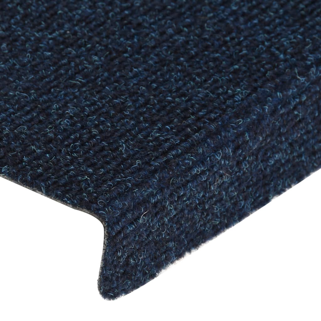 vidaXL Nášľapy na schody 15 ks 65x21x4 cm modré vpichovaná textília