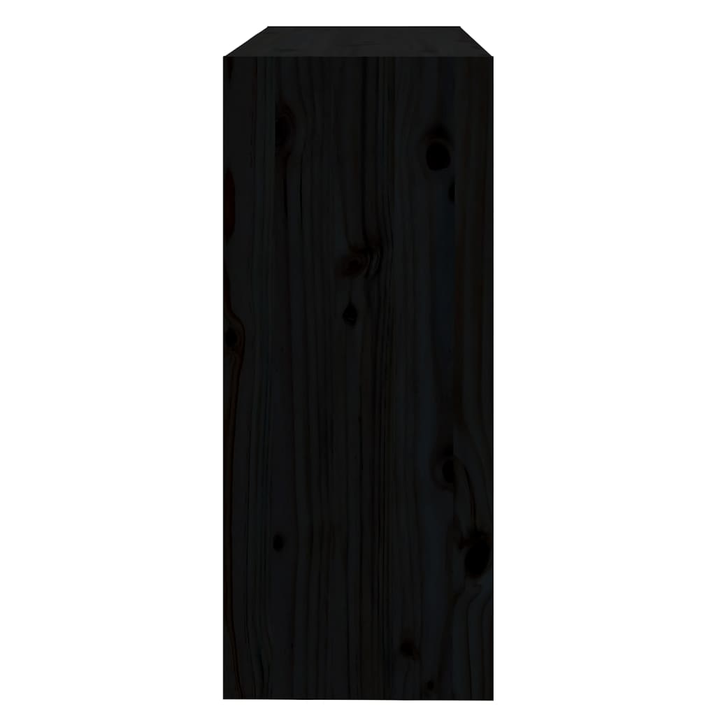 vidaXL Knižnica/deliaca stena čierna 80x30x71,5 cm masívna borovica