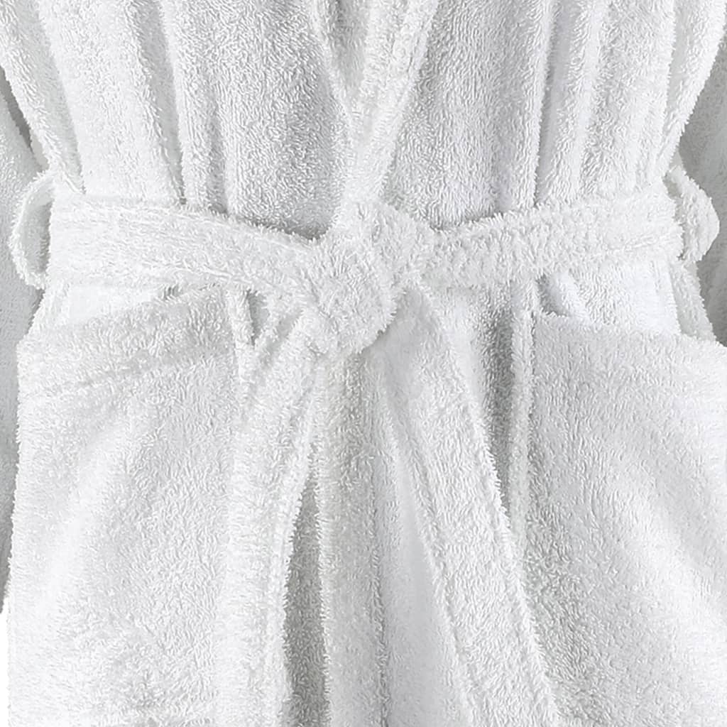 vidaXL Unisex froté župan biely 100 % bavlna L