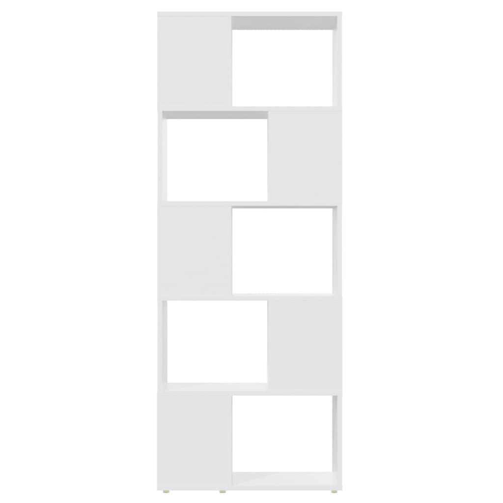 vidaXL Knižnica/deliaca stena biela 60x24x155 cm drevotrieska