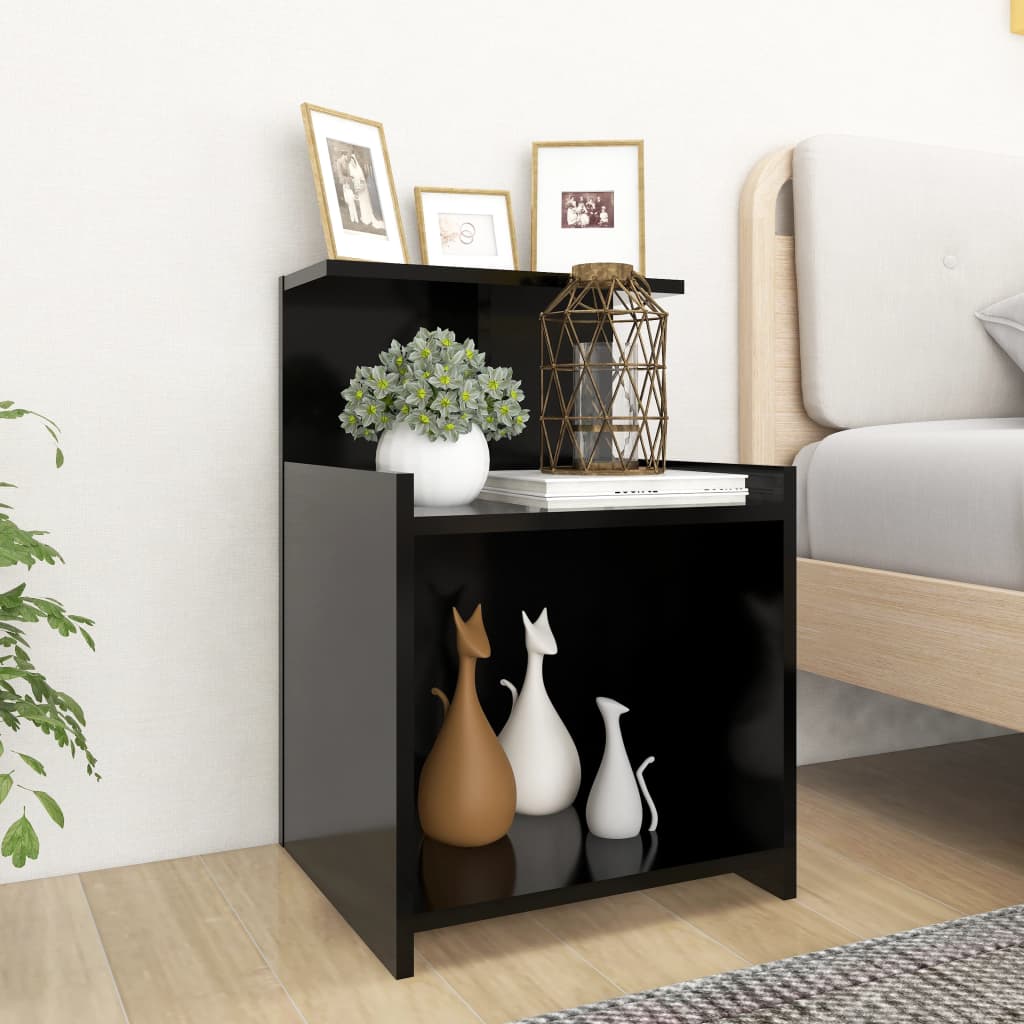vidaXL Nočný stolík, čierny 40x35x60 cm, kompozitné drevo