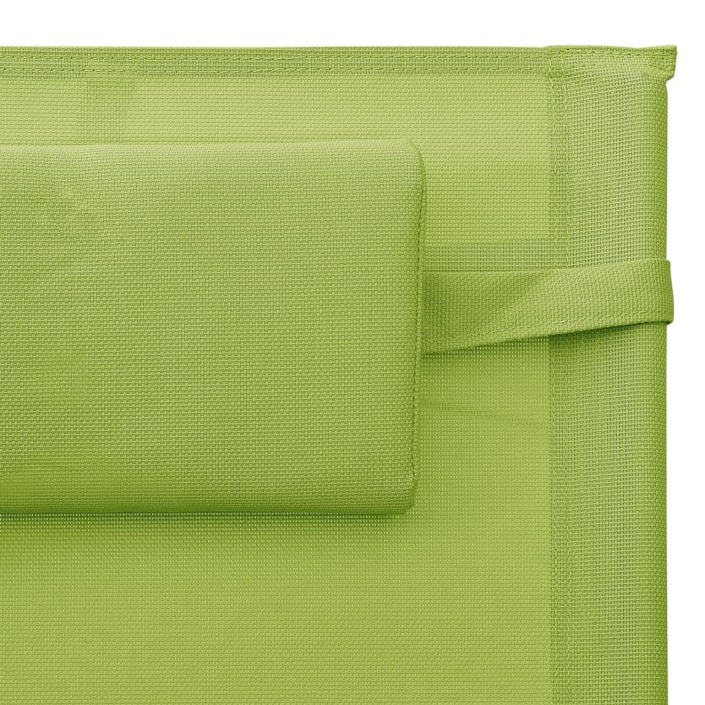 vidaXL Záhradné ležadlo textilén zelené a sivé
