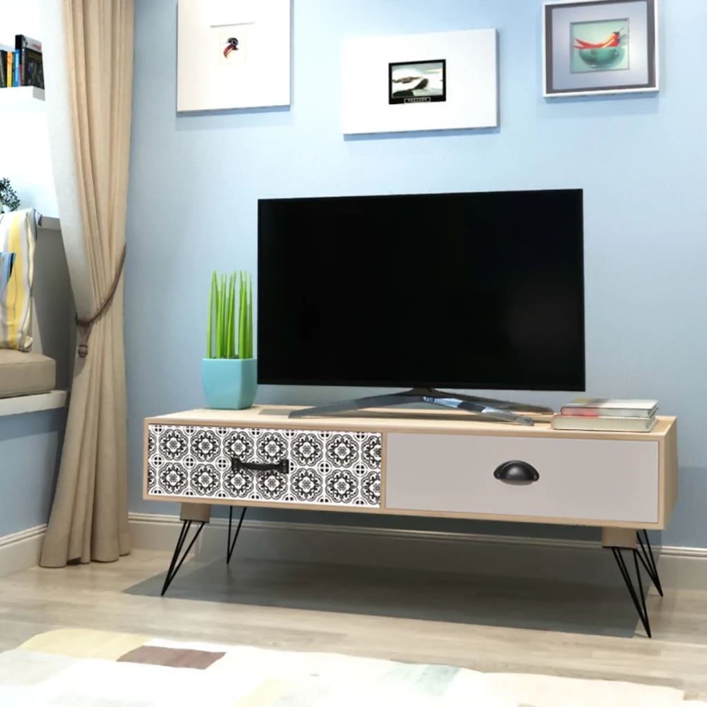 vidaXL Stolík na televízor, 100x40x35 cm, hnedý