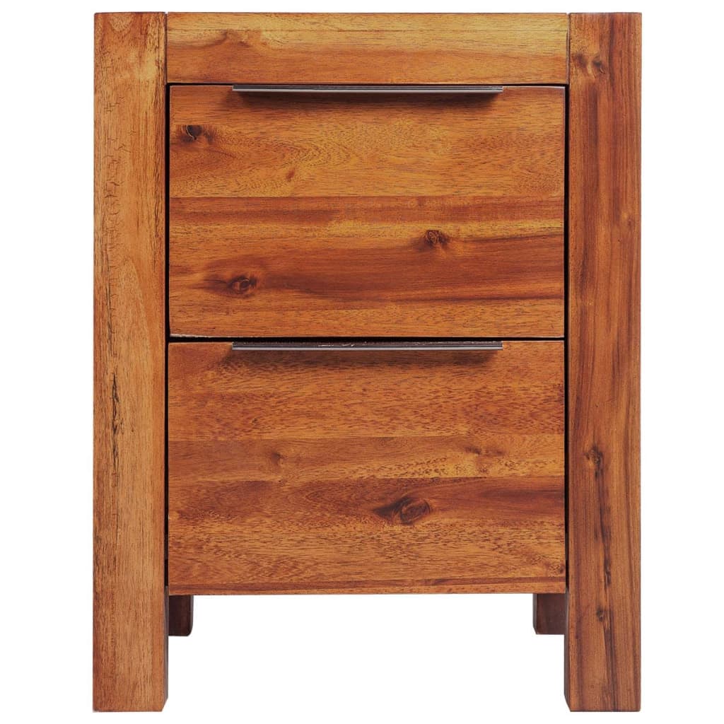 vidaXL Nočný stolík z masívneho akáciového dreva, hnedý, 45x42x58 cm