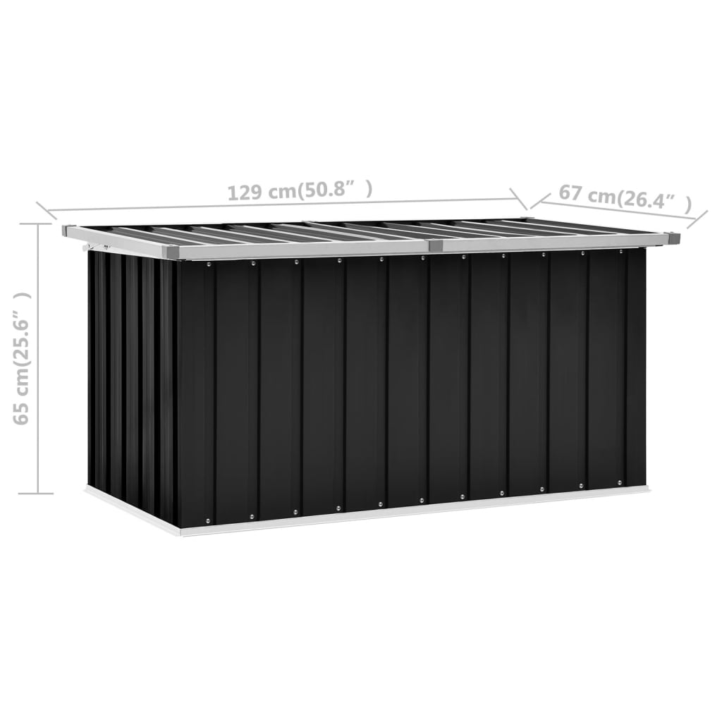 vidaXL Záhradný úložný box antracitový 129x67x65 cm