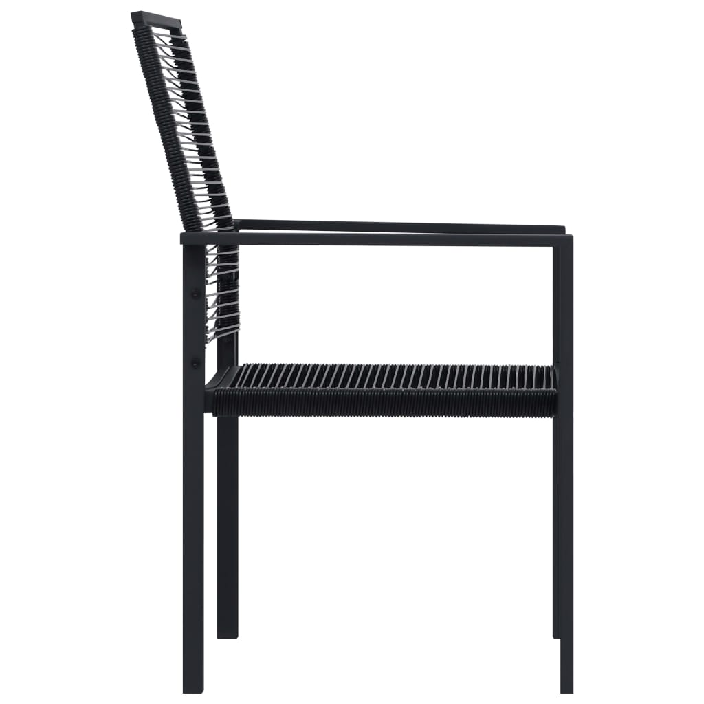 vidaXL Záhradné stoličky 4 ks čierne PVC ratan
