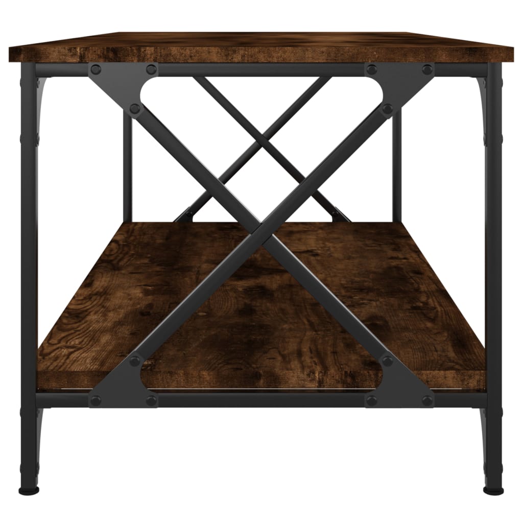 vidaXL Konferenčný stolík dymový dub 100x50x45cm sprac. drevo a železo