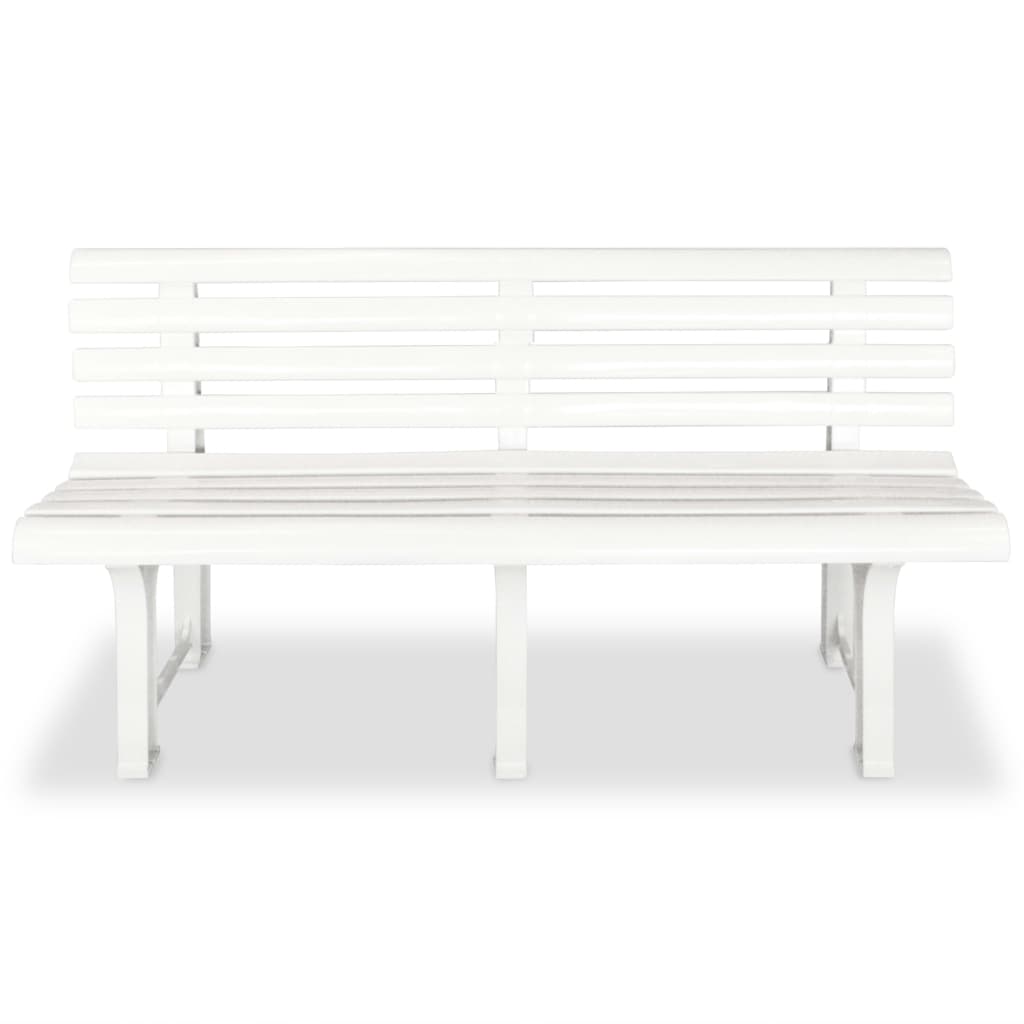 vidaXL Záhradná lavička 145,5 cm, plast, biela
