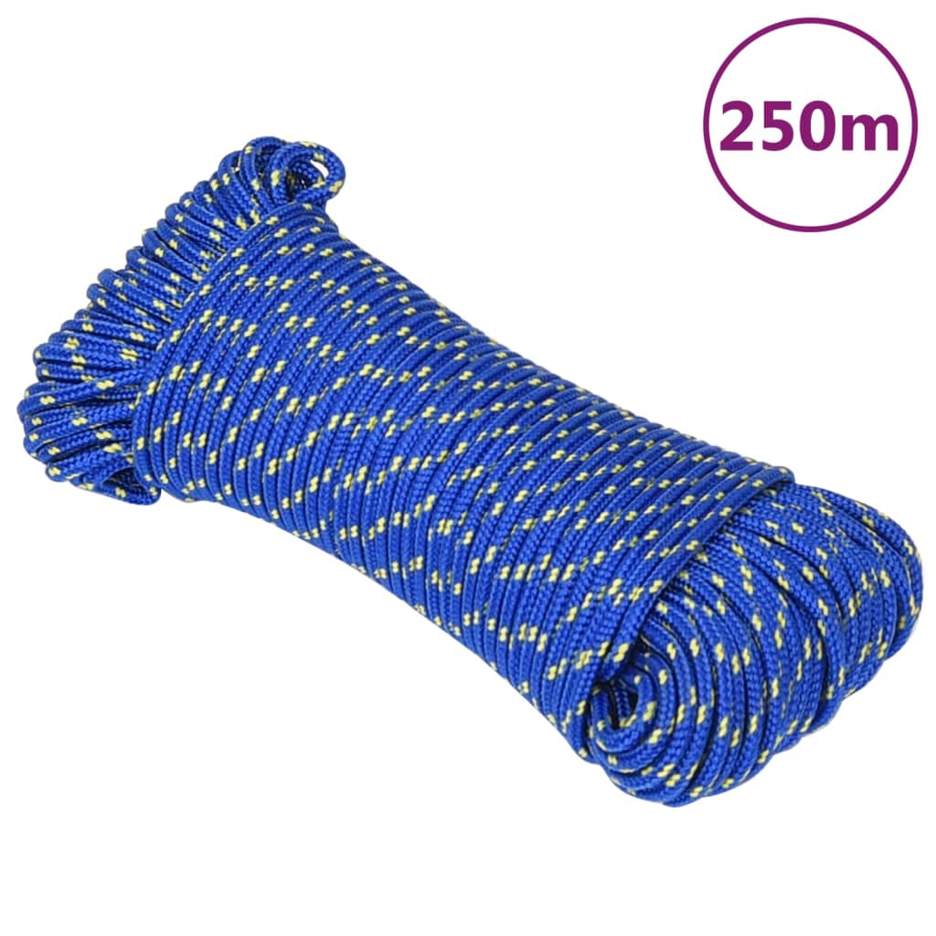 vidaXL Lodné lano modré 3 mm 250 m polypropylén