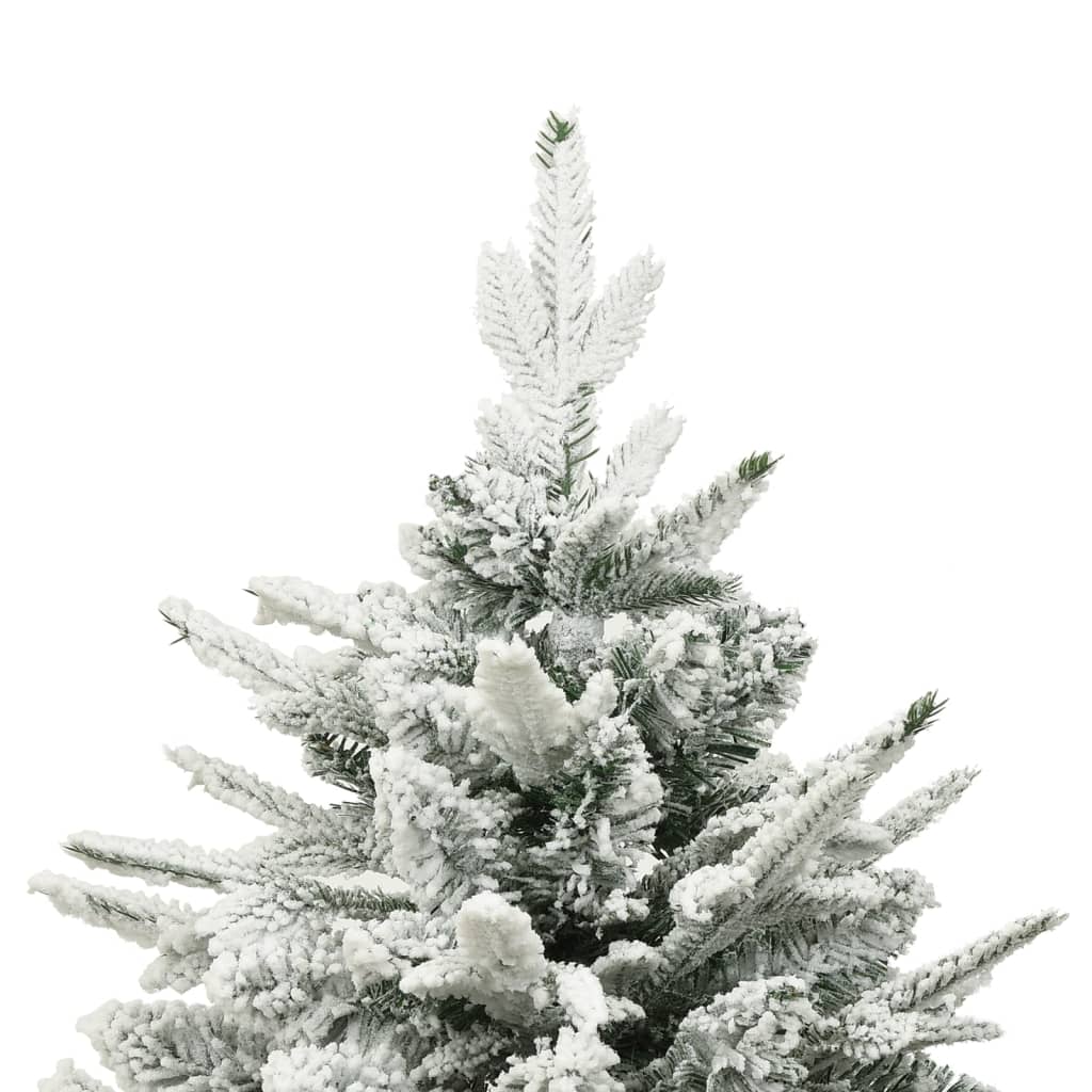 vidaXL Umelý vianočný stromček s LED, sadou gúľ a snehom 240cm PVC+PE
