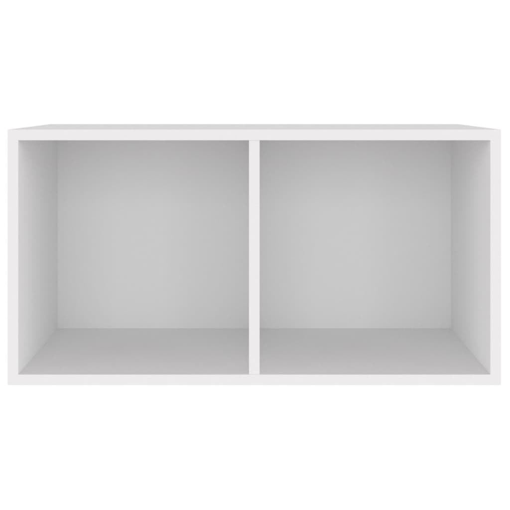 vidaXL Úložný box na vinyly, biely 71x34x36 cm, kompozitné drevo