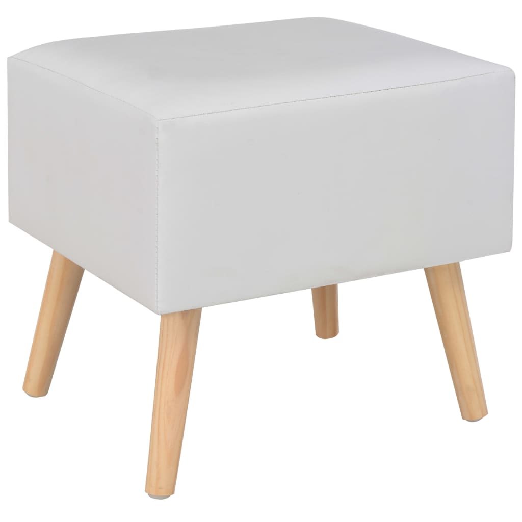 vidaXL Nočné stolíky z umelej kože 2 ks biele 40x35x40 cm