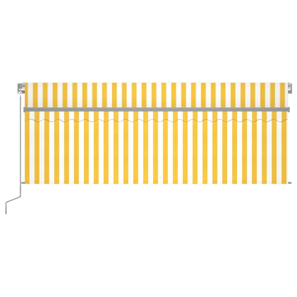 vidaXL Ručne zaťahovacia markíza s tienidlom 4,5x3 m žlto-biela