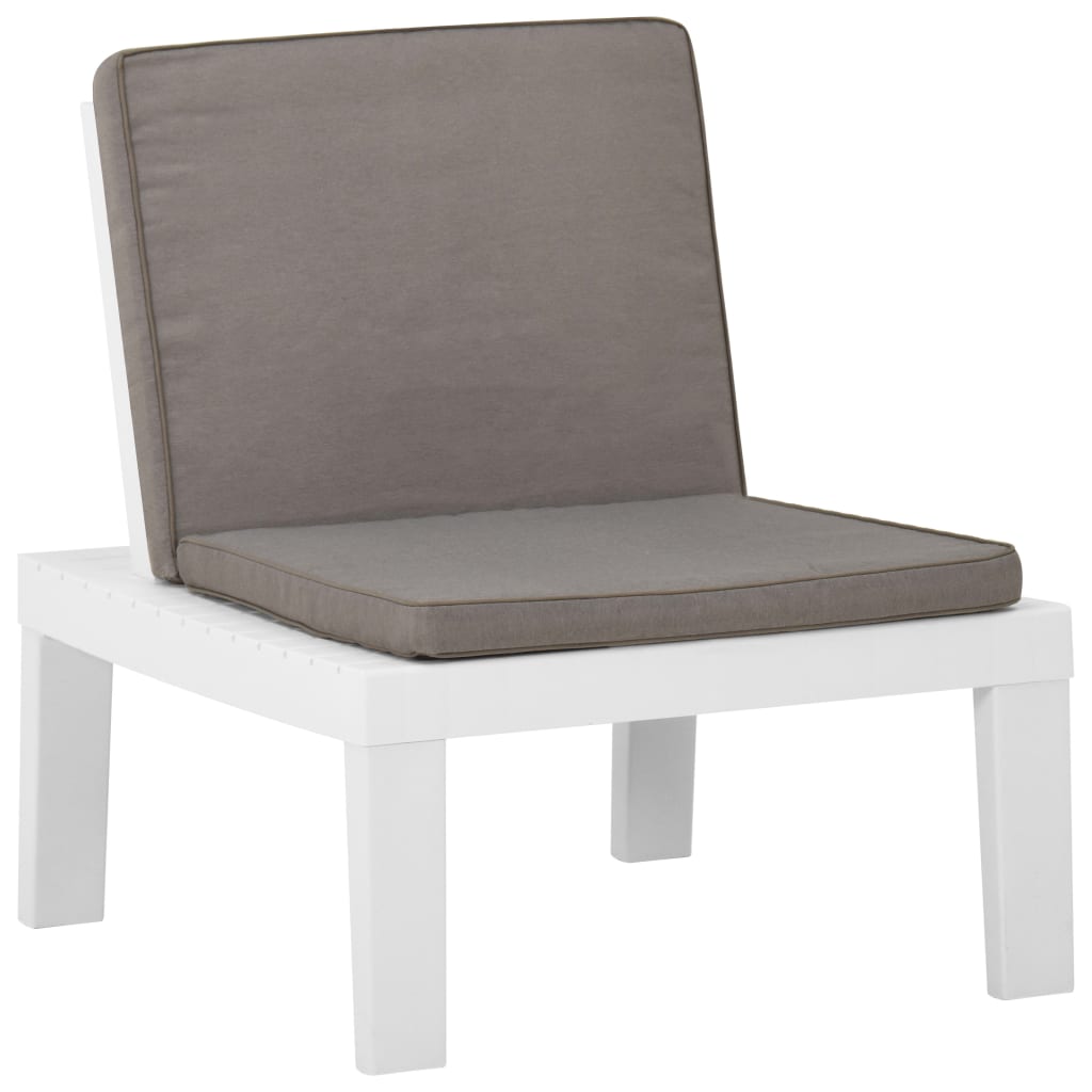 vidaXL Záhradné stoličky s podložkami 2 ks plast biele