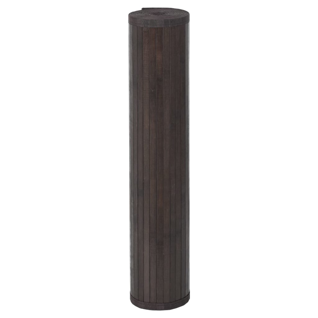vidaXL Koberec štvorcový tmavohnedý 100x100 cm bambus