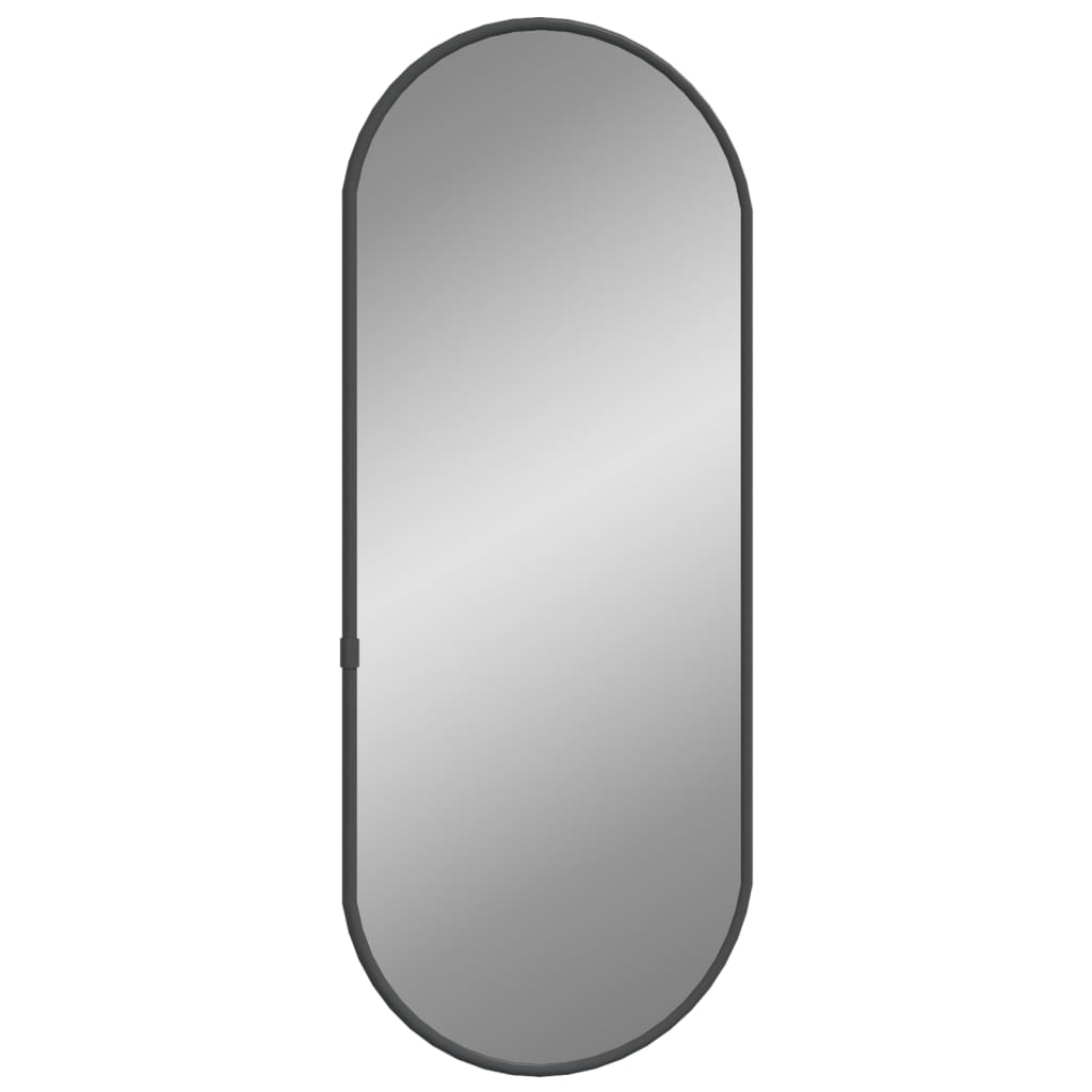 vidaXL Nástenné zrkadlo čierne 50x20 cm oválne
