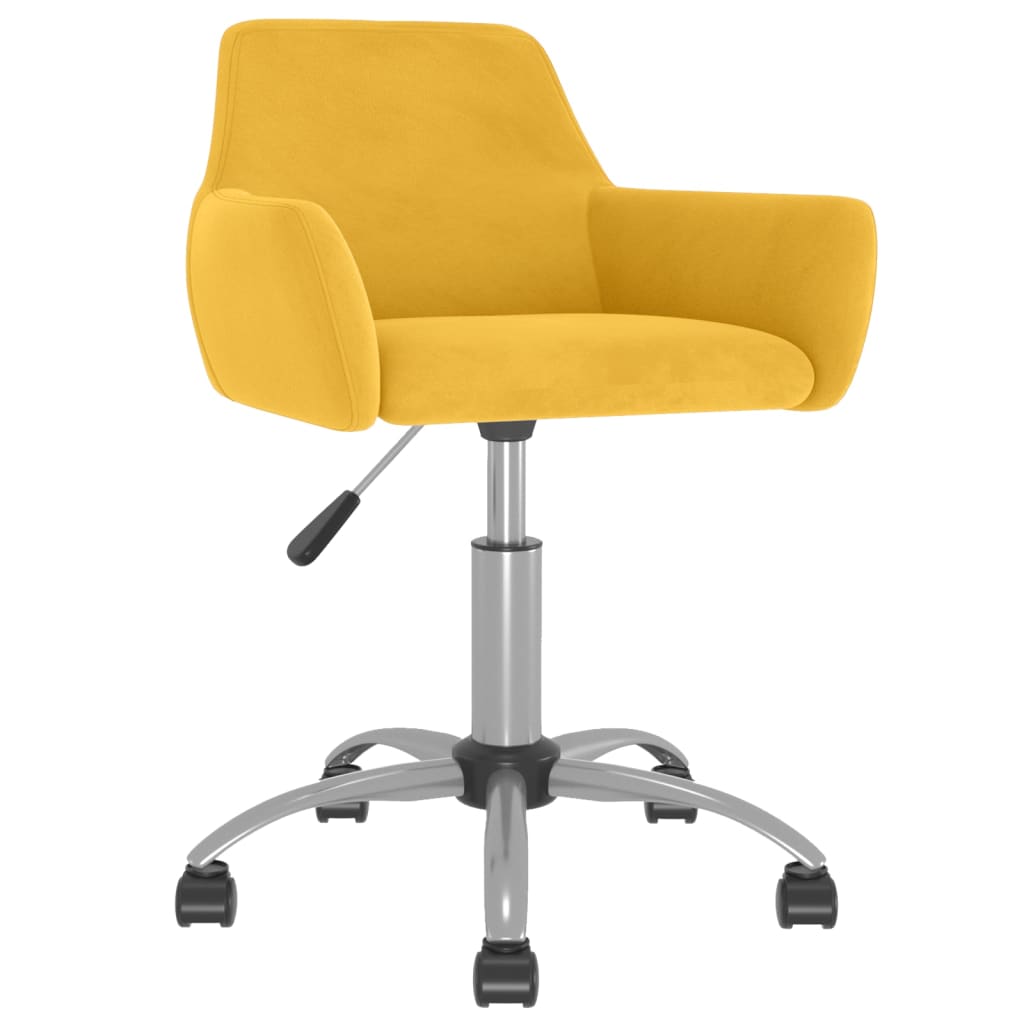 vidaXL Otáčacie jedálenské stoličky 2 ks žlté zamatové