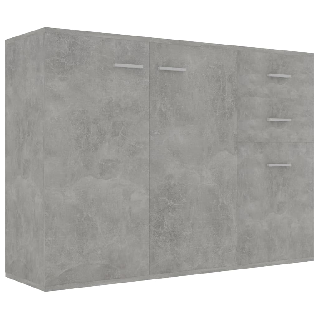 vidaXL Komoda, betónovo sivá 105x30x75 cm, kompozitné drevo