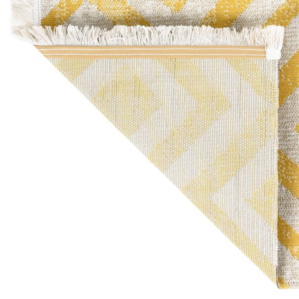 vidaXL Vonkajší koberec hladko tkaný 115x170 cm žlto-béžový