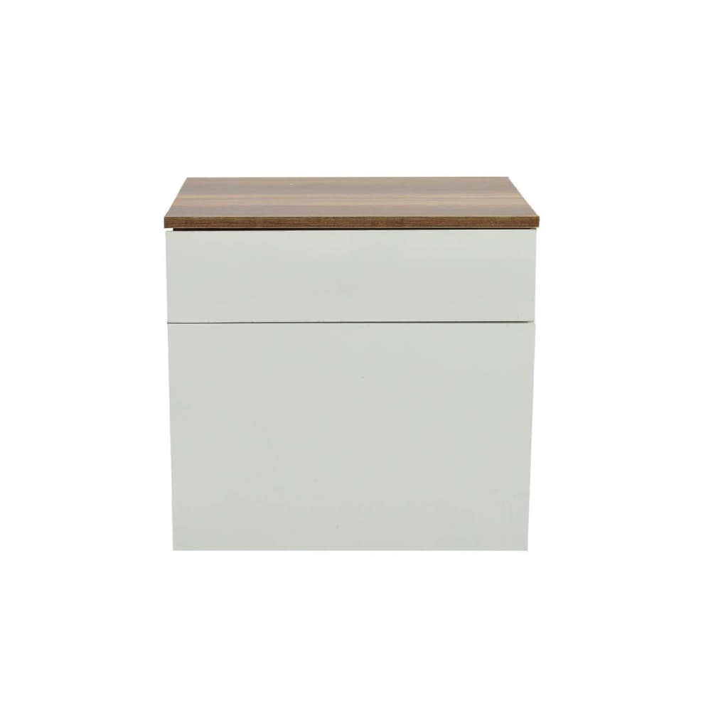 vidaXL Nočný stolík 2 ks s jednou zásuvkou, hnedo-biely