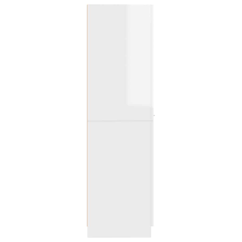 vidaXL Úložná skrinka, lesklá biela 30x42,5x150 cm, kompoztiné drevo