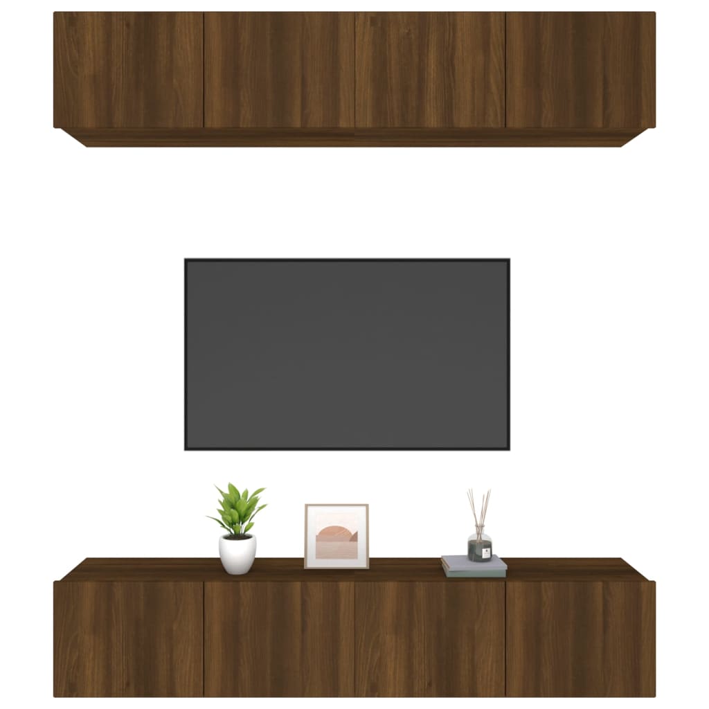 vidaXL TV skrinky 4 ks hnedý dub 80x30x30 cm spracované drevo