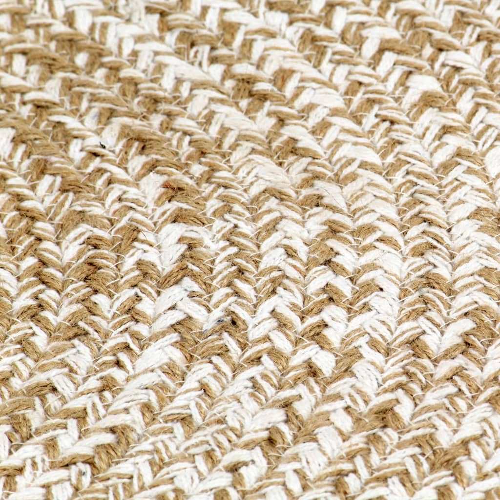 vidaXL Ručne vyrobený jutový koberec biely a prírodný 150 cm