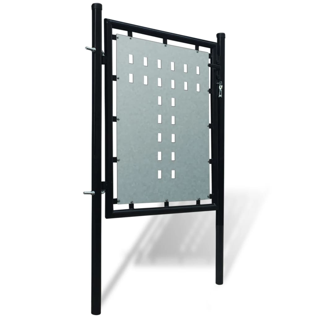 vidaXL Čierna jednokrídlová plotová brána 100x150 cm