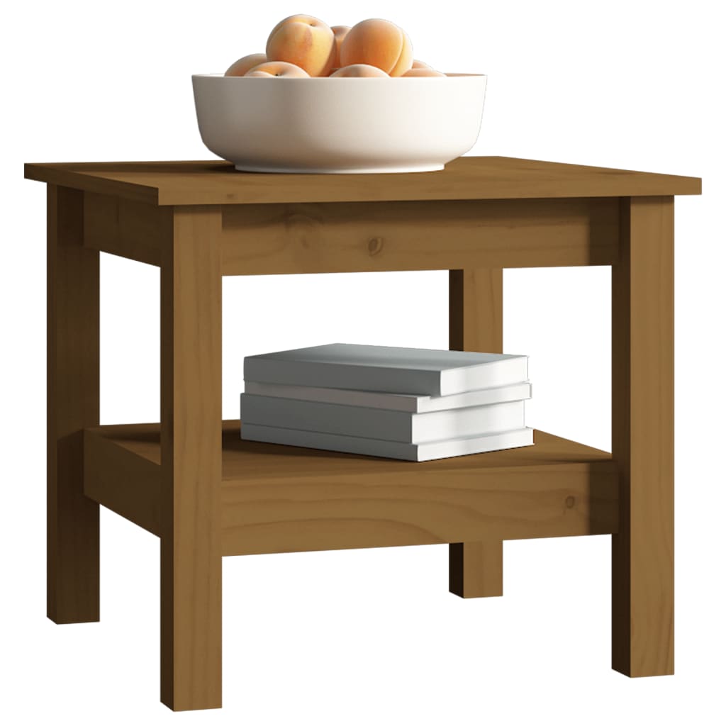 vidaXL Konferenčný stolík medovo-hnedý 45x45x40 cm borovicový masív