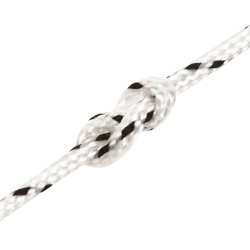 vidaXL Pletené lodné lano biele 2 mm x 25 m polyester