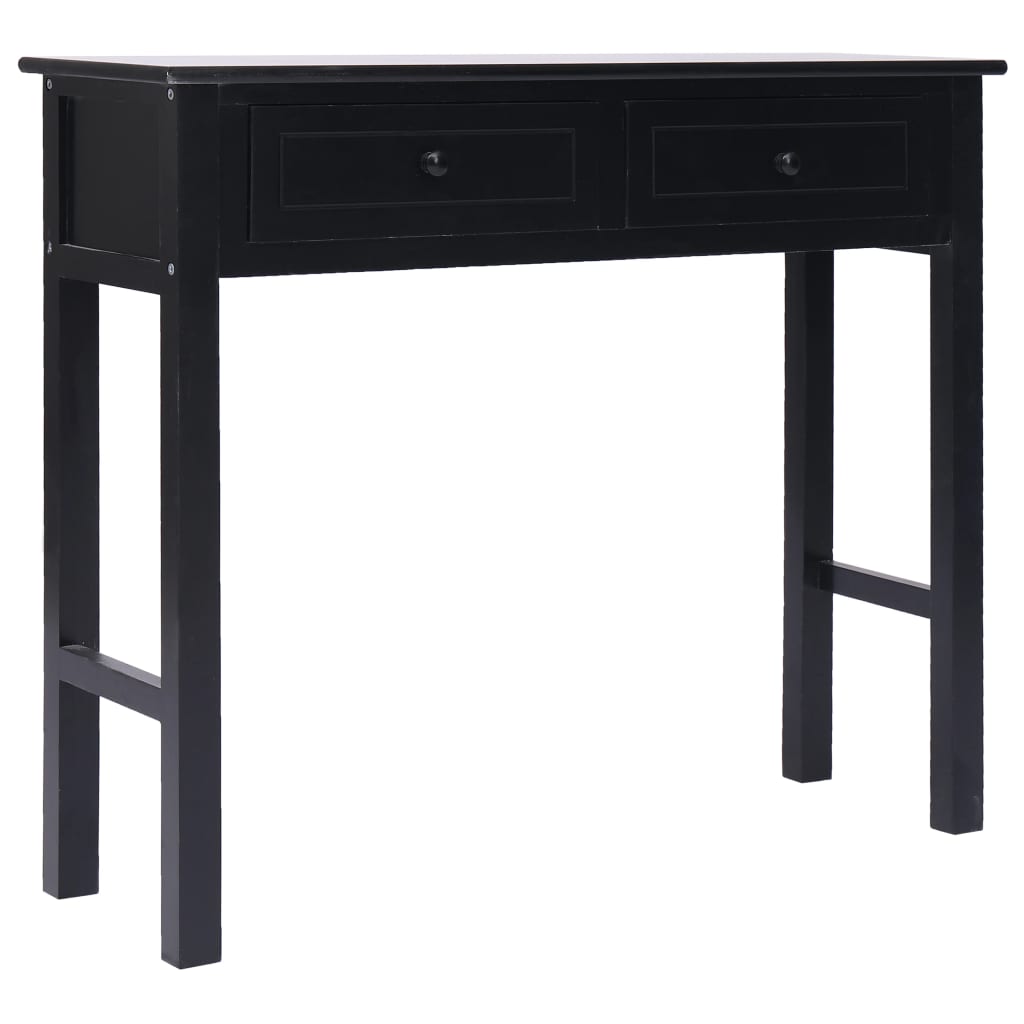 vidaXL Konzolový stolík čierny 90x30x77 cm drevený