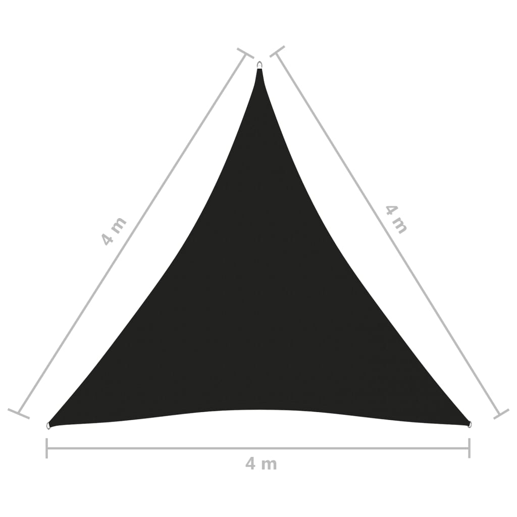 vidaXL Tieniaca plachta oxfordská látka trojuholníková 4x4x4 m čierna