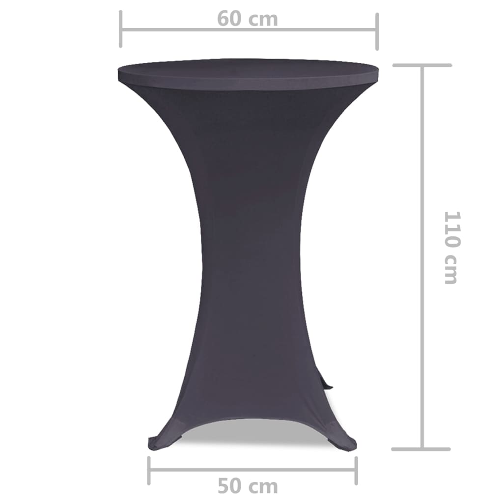 vidaXL Naťahovací návlek na stôl, 2 ks, 60 cm, antracitový