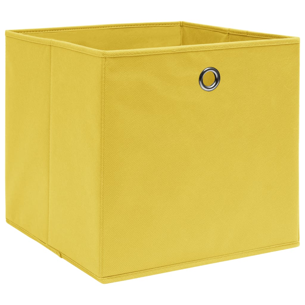 vidaXL Úložné boxy 10 ks, netkaná textília 28x28x28 cm,žlté