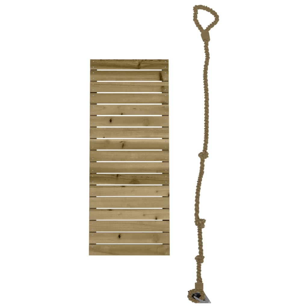 vidaXL Hracia lezecká stena s lanom 44,5x5x108cm impregnovaná borovica
