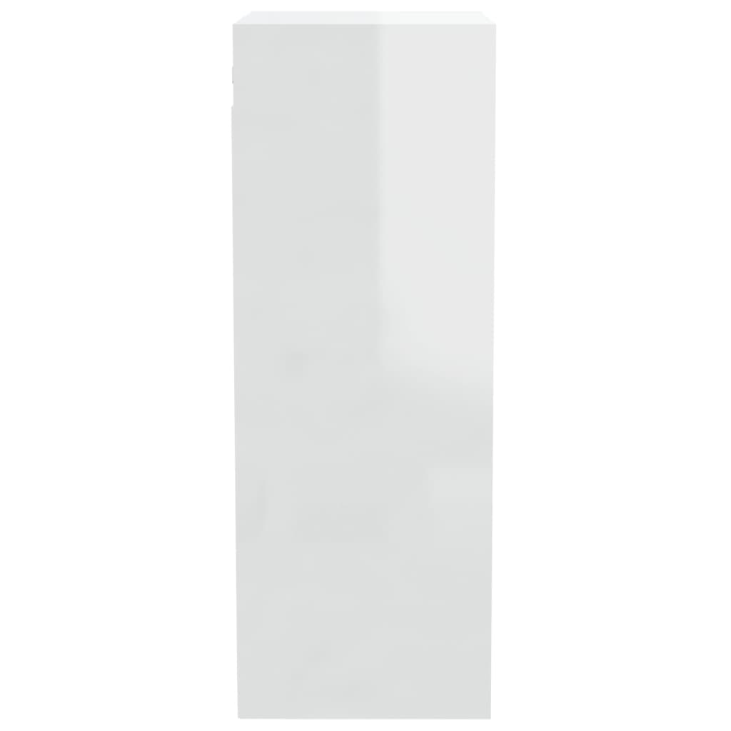vidaXL Nástenná skrinka lesklá biela 34,5x32,5x90 cm spracované drevo