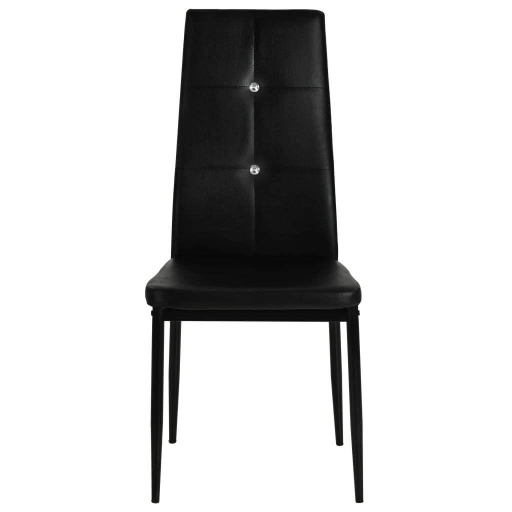 vidaXL Jedálenské stoličky 6 ks čierne umelá koža