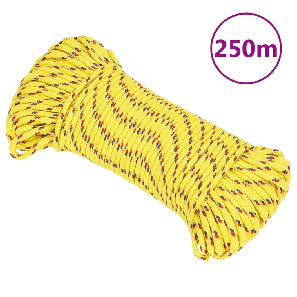 vidaXL Lodné lano žlté 3 mm 250 m polypropylén