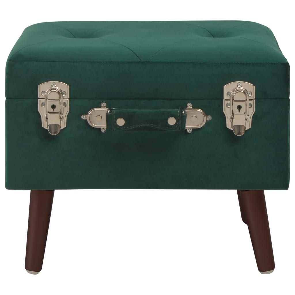 vidaXL Úložná stolička zelená 40 cm zamatová