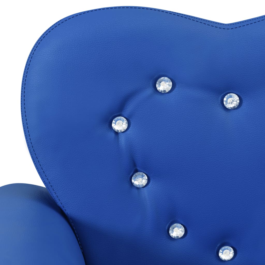 vidaXL Detská sedačka modrá umelá koža