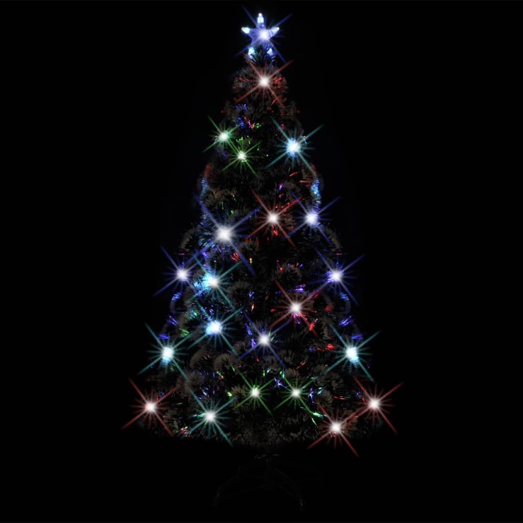 vidaXL Osvetlený vianočný stromček so stojanom 210 cm, optické vlákno