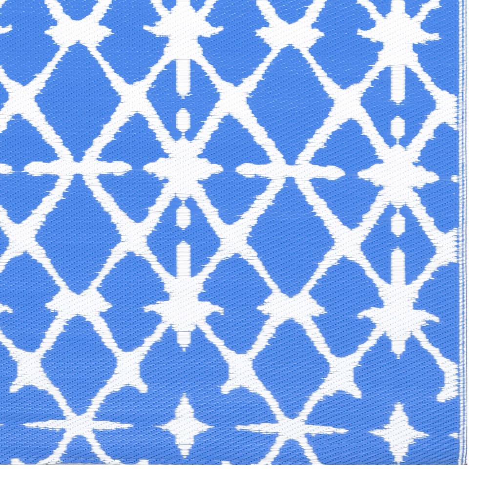 vidaXL Vonkajší koberec modro-biely 190x290 cm PP