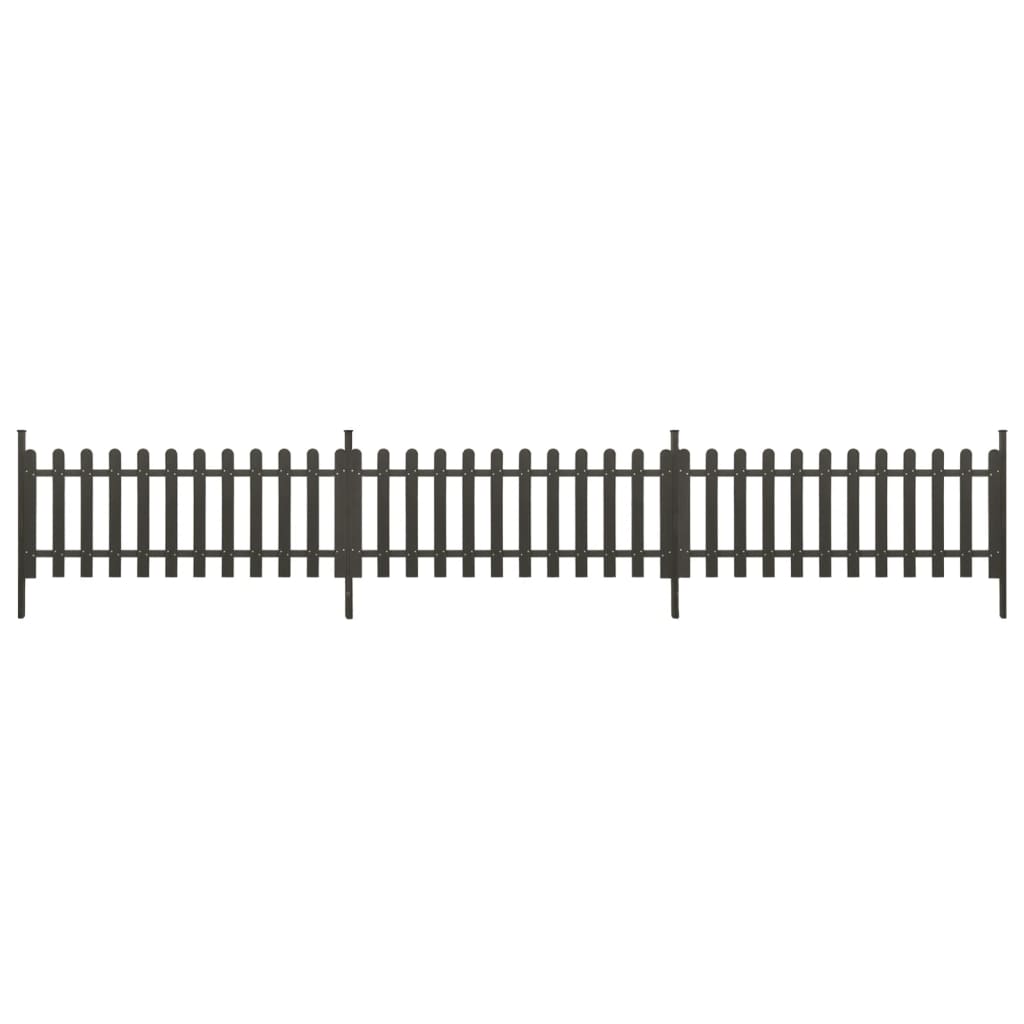 vidaXL Latkový plot so stĺpikmi 3 ks, WPC 614x80 cm