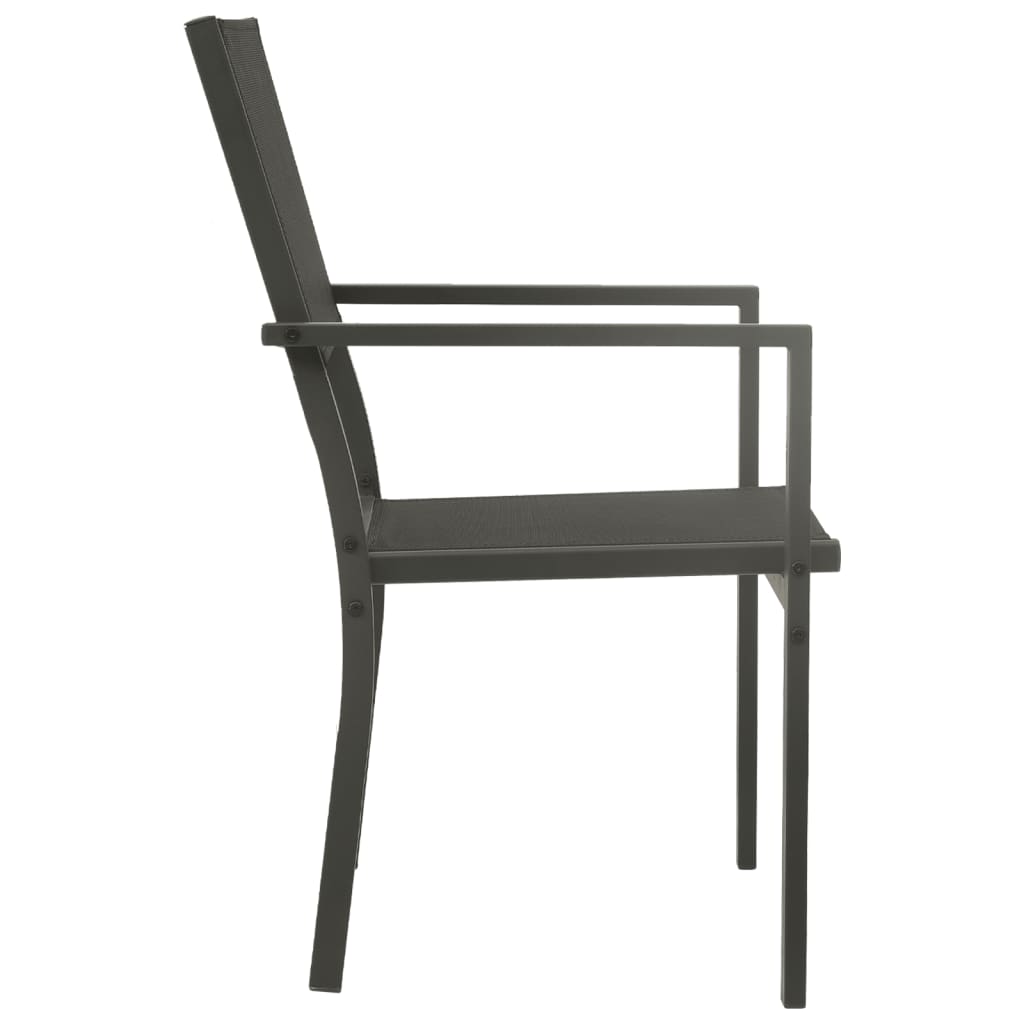 vidaXL Záhradné stoličky 4 ks textilén a oceľ čierna a antracitová