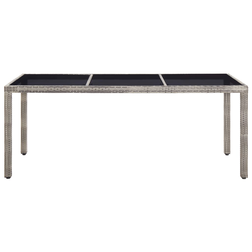 vidaXL Záhradný stôl sivý 190x90x75 cm polyratan